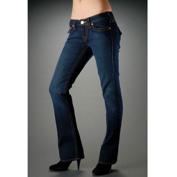 True Religion Women's Billy Straight Jean in Lone Star Size 28